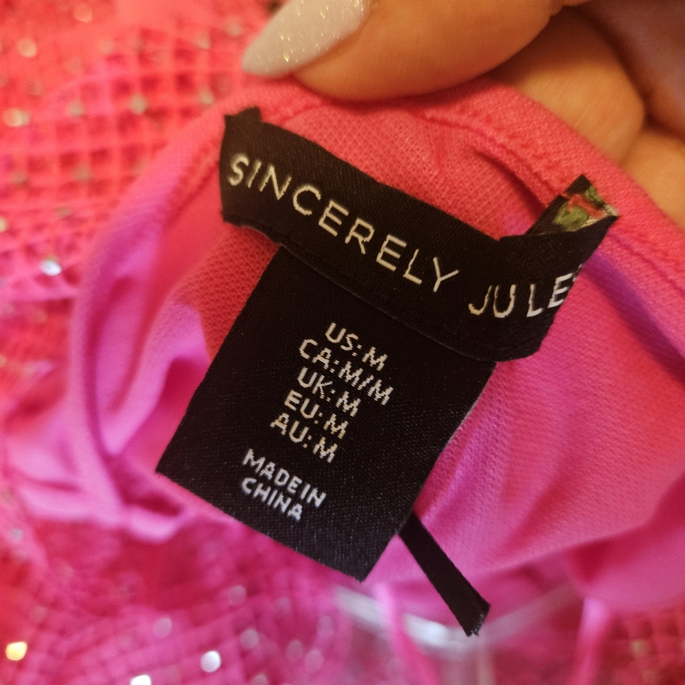 Sincerely Jules Pink Fishnet Skirt Set - Picture 6 of 7